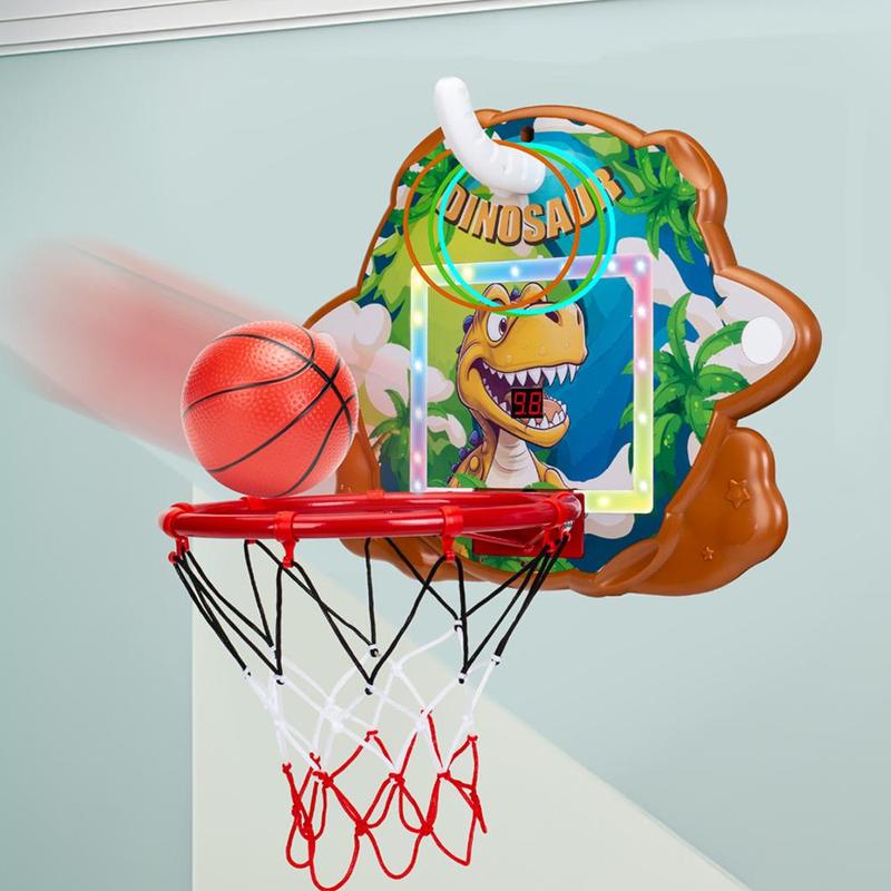 Dinosaur Themed Basketball Hoop Toy, 1 Set Basketball Backboard Set with Scoreboard & Light, Creative Sports Toy for Gifts