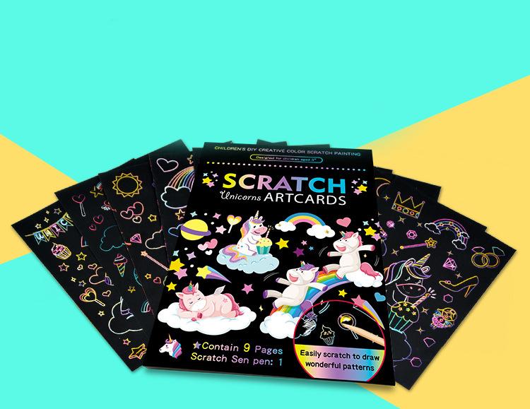 Magic Scratch Off Craft Kit  Color Drawing Note Pad Supply  DIY Party Favor Game Activity Birthday