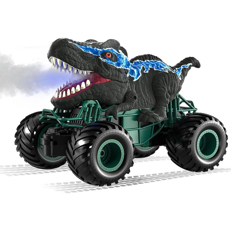 2.4GHz Dinosaur Remote Control Car Toys for Kids Boys 4-7 5-7 8-12, RC Dinosaur Car Toys with Light, Sound, Spray, Indoor Outdoor Toys Gifts for 3 4 5 6 Year Old Boys, RC Car Toys for Boys