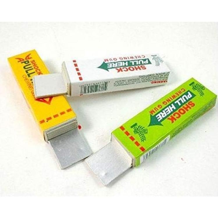 Joe 3 Pack of Electric Shock Chewing Gum Tricky Prank Gag Funny Toy Shock Friends Practical Joke, Random Color