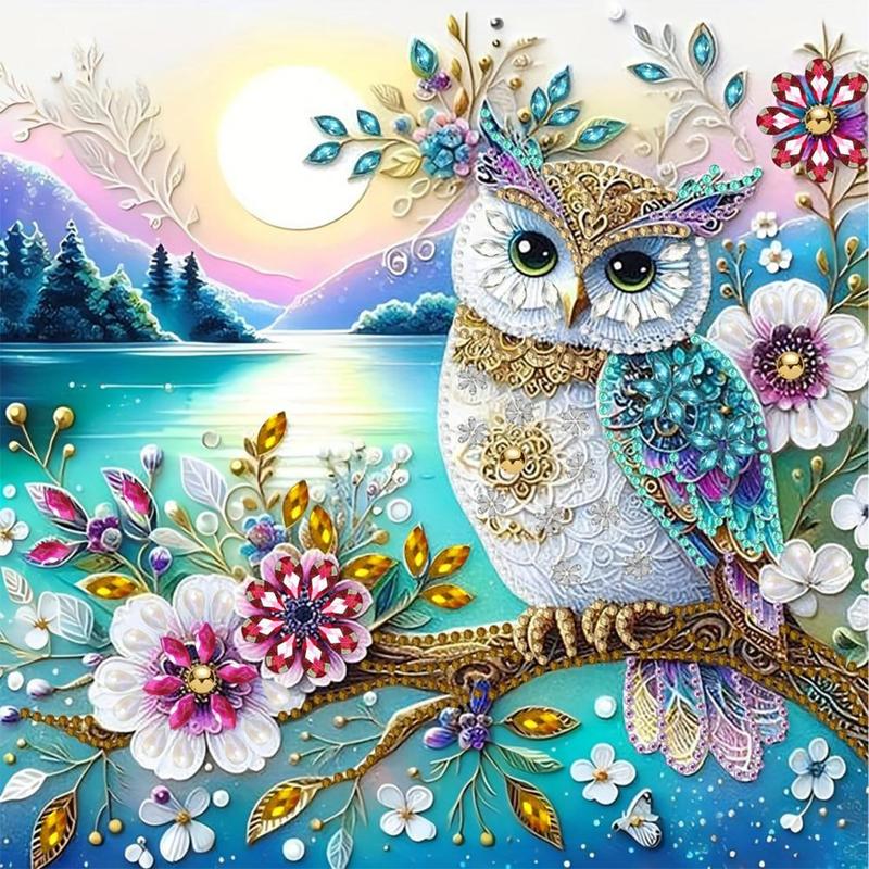 Owl Pattern DIY Diamond Arts Colorful Painting Kit without Frame, DIY 5D Diamond Arts Colorful Painting for Bedroom Home Wall Decor