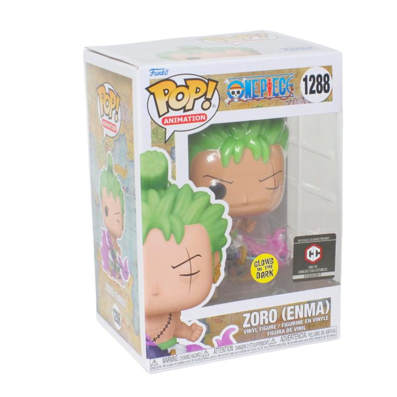 Funko Pop! Animation: One Piece- Zoro  #1288Glows in the dark Chalice Colletibles Ex with Clear Pop Protector