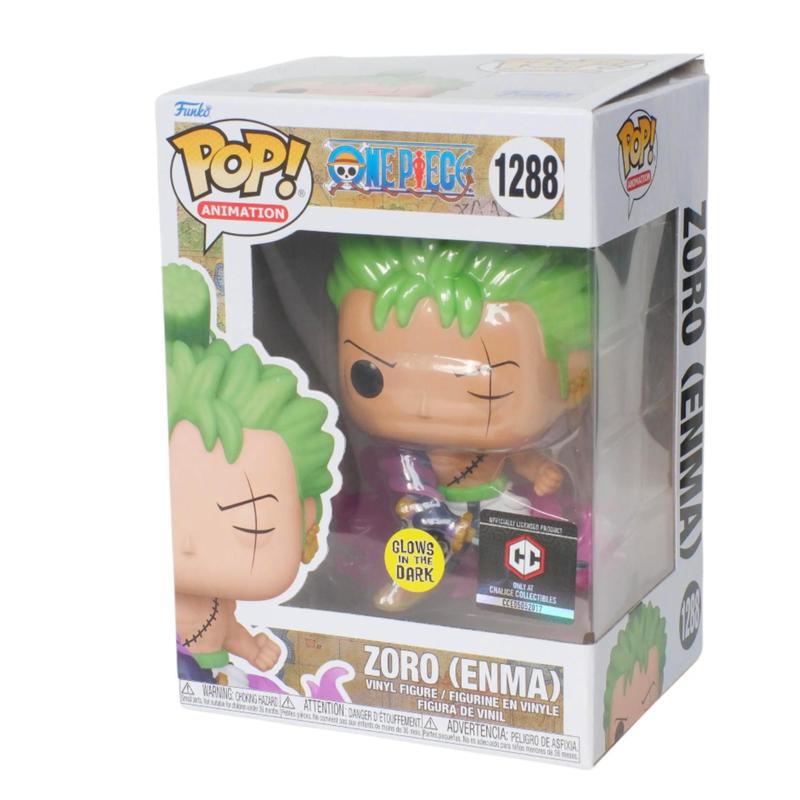 Funko Pop! Animation: One Piece- Zoro  #1288Glows in the dark Chalice Colletibles Ex with Clear Pop Protector