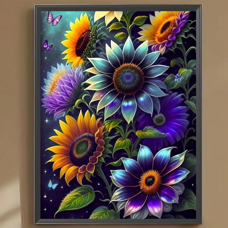 Flower Pattern DIY Diamond Arts Colorful Painting Kit without Frame, DIY 5D Diamond Arts Colorful Painting Kit, Wall Art Decor for Home Living Room