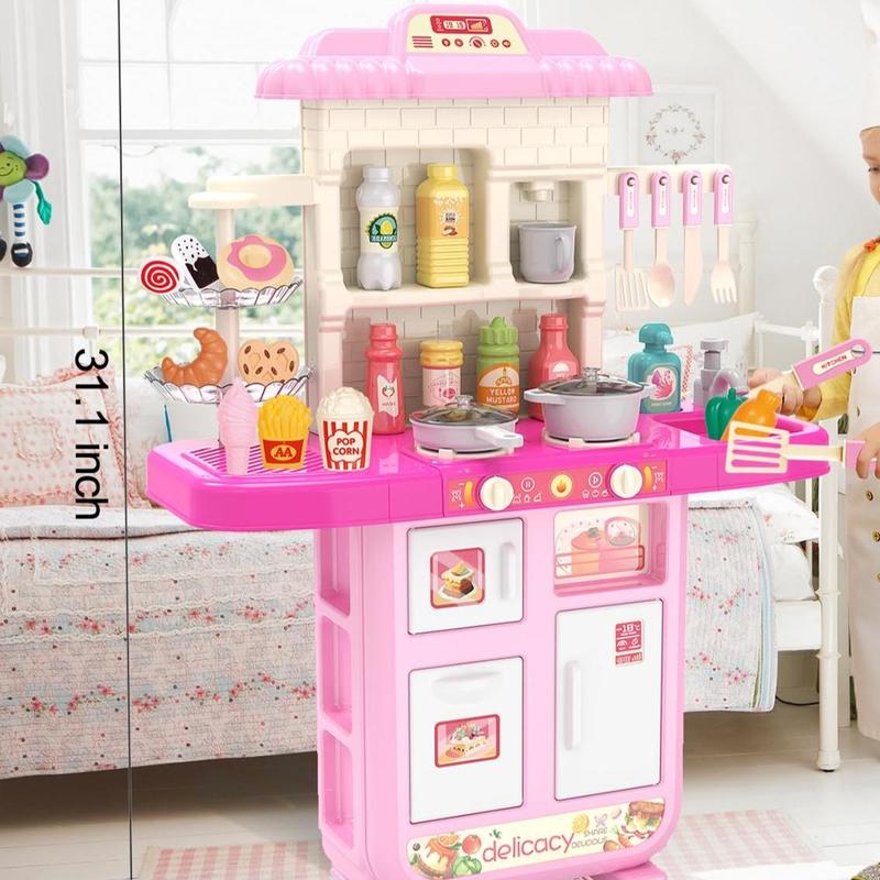 Play Kitchen Toys Pretend Food Kitchen Toys, Kitchen Sets, Play Kitchen Accessories with Real Sounds and Lights, Great for Birthday, Holiday Gifts