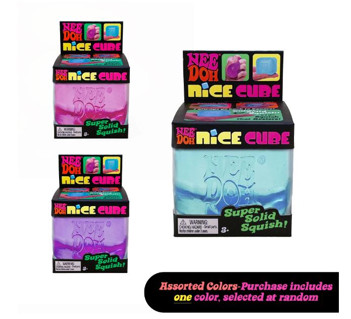 Nee Doh Nice Cube Squish Toy, Ages 3+ (1 Random Color)