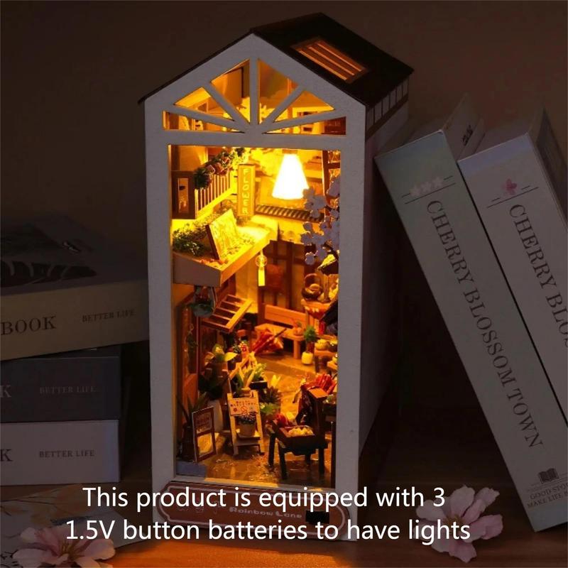 DIY House Design Bookcase, 3D Wooden Bookcase, Book Decorative Ornament, Home Decoration Craft