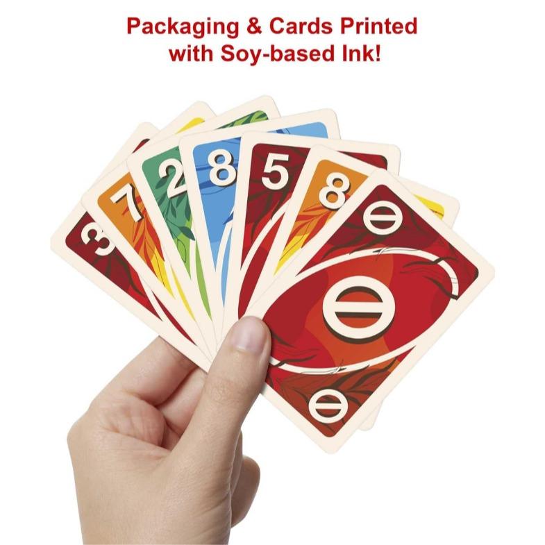 Mattel Games UNO Nothin' But Paper Card Game, Family Game with 100 Percent Paper and Fully Recyclable for 2-10 Players