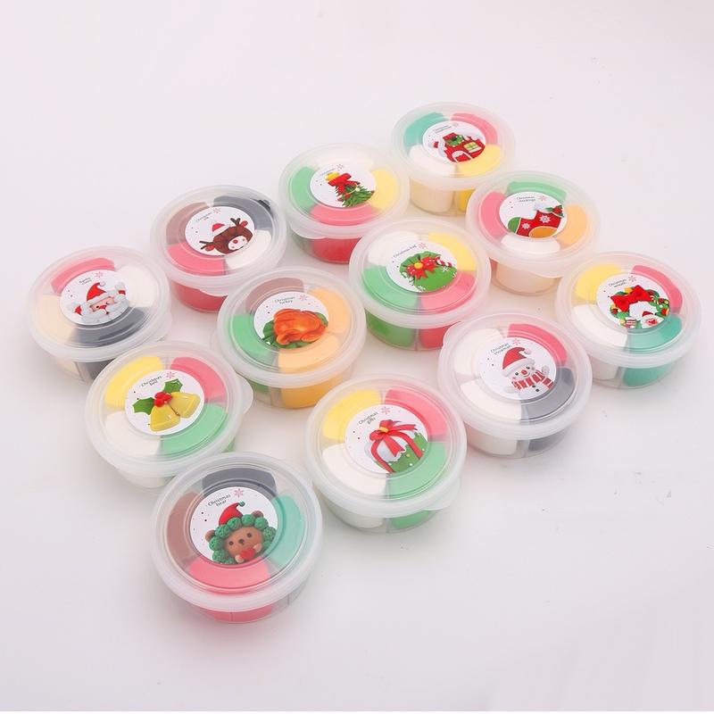 Air Dry Clay DIY 12 in 1 - Cute Merry Christmas  - Soft + Ultra Light, Safe and Non-Toxic - Perfect for Kids