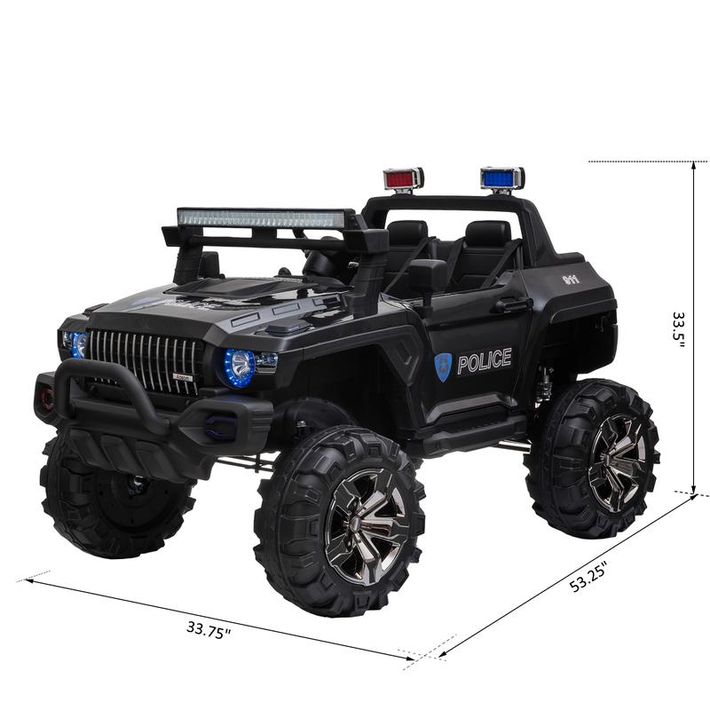 Aosom Kids 12V 24V Electric Ride-on Car Off Road Truck Toy with Parent Remote, Battery Powered Electric Car with Spring Suspension, Adjustable Speed, LED Lights and Horn