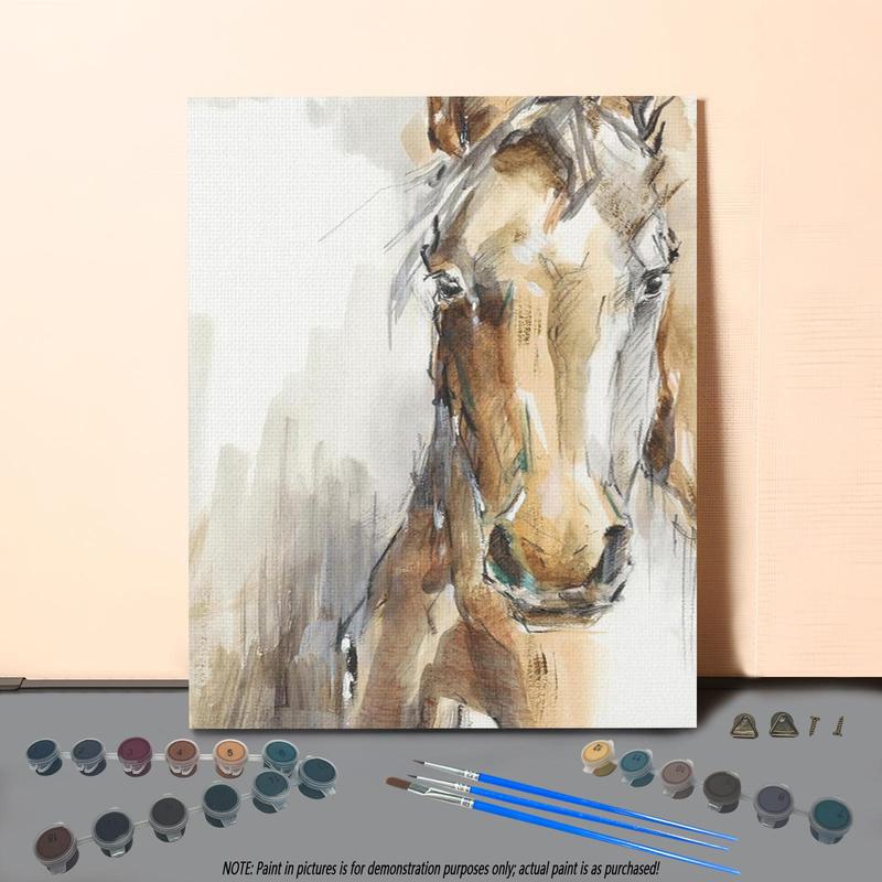 Horse Pattern DIY Painting By Numbers Kit, 1 Set DIY Paint By Numbers Kit without Frame, DIY Wall Art Painting for Home Living Room Bedroom Decor