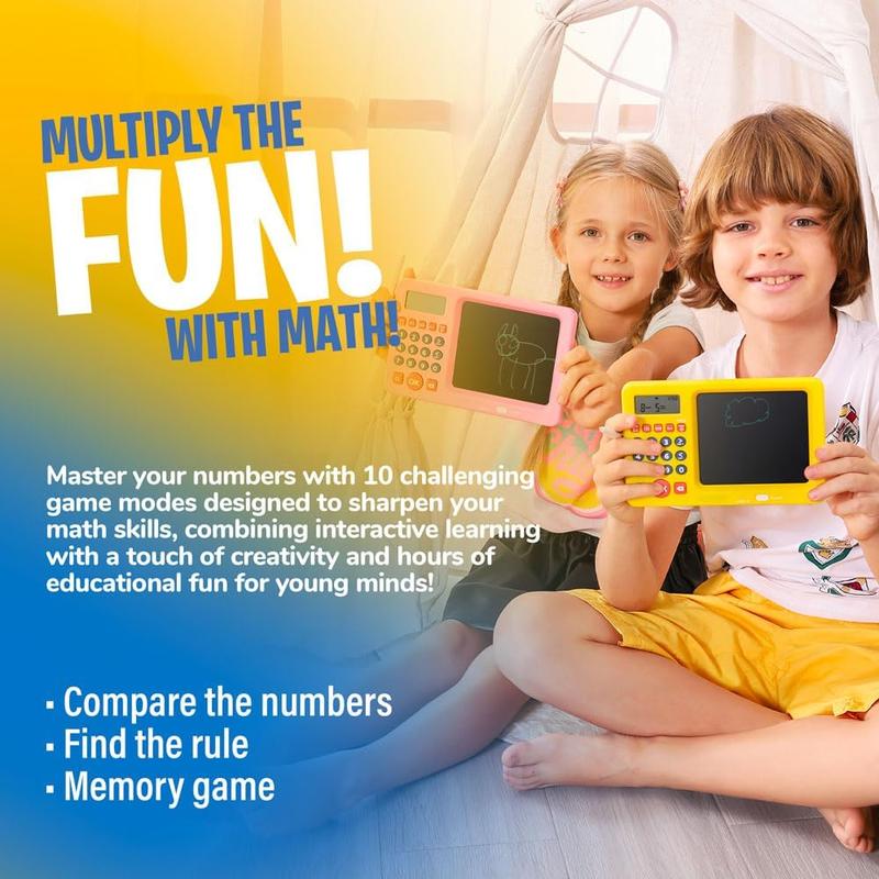 CoolToys Number Genius - Interactive Electronic Math Game with Sketch Pad - Educational Math Learning Games for Kids: Addition, Subtraction, Multiplication, Division, Number Comparison & Logic - Blue