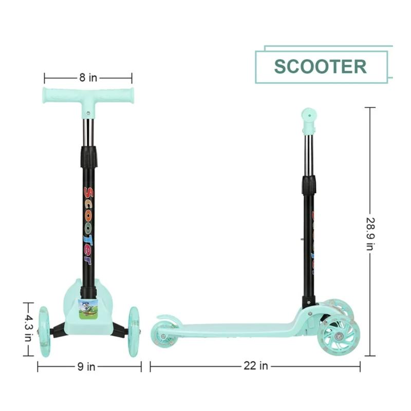 Children Scooter 3 Wheel Pedal Scooter Toddler Riding Fun - Blue   Green   Pink