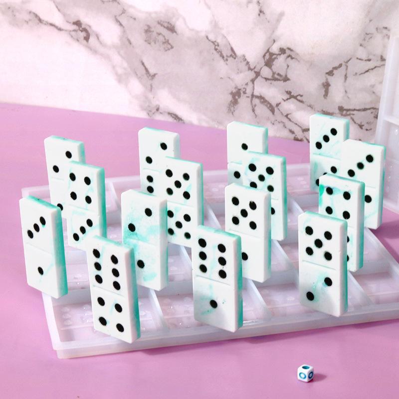 DIY Domino Silicone Mold, Multi Grid Domino Mold, Puzzle Arithmetic Board Game Chess Drop Glue Mold, DIY Mold for Candle & Soap Making