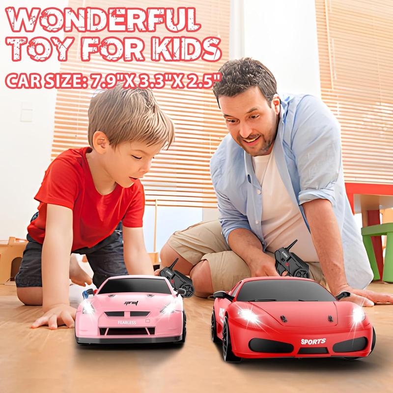 RC Drift Car, 2.4ghz 1 24 High Speed Remote Control Car RC Cars Drifting RC Car Racing Car Model Vehicle, 4WD Racing Car Toy Car with LED Lights for Boys Girls Adults (Red)