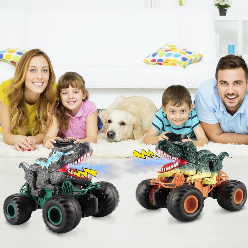 Remote Control Dinosaur Truck for Kids 3-72.4Ghz RC Dinosaur Truck with LED Light & Sound Spray Function, Dinosaur Toys for 3 4 5 6 7 8 Year Old Kids Boys Girls 1:20 Scale RC Car