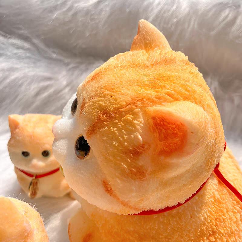 Creative Lucky Cat Cute Ginger Cat Slow Rebound Toy With Soft Clay For Squeezing Decompression Children's Gift Ornament Toy