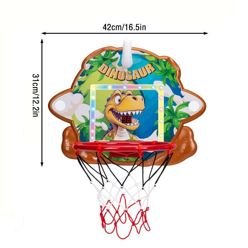 Dinosaur Themed Basketball Hoop Toy, 1 Set Basketball Backboard Set with Scoreboard & Light, Creative Sports Toy for Gifts