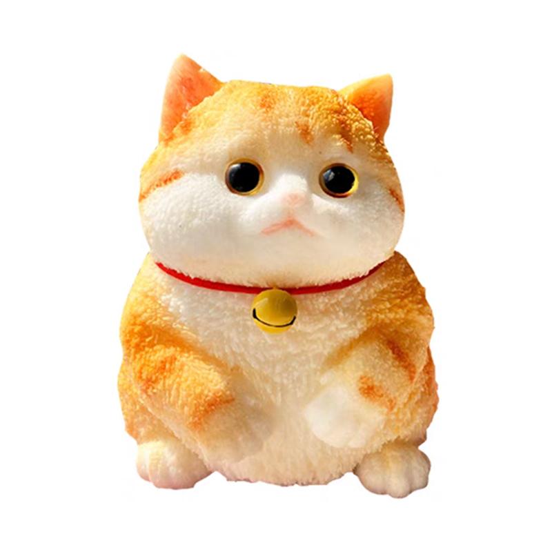 Creative Lucky Cat Cute Ginger Cat Slow Rebound Toy With Soft Clay For Squeezing Decompression Children's Gift Ornament Toy