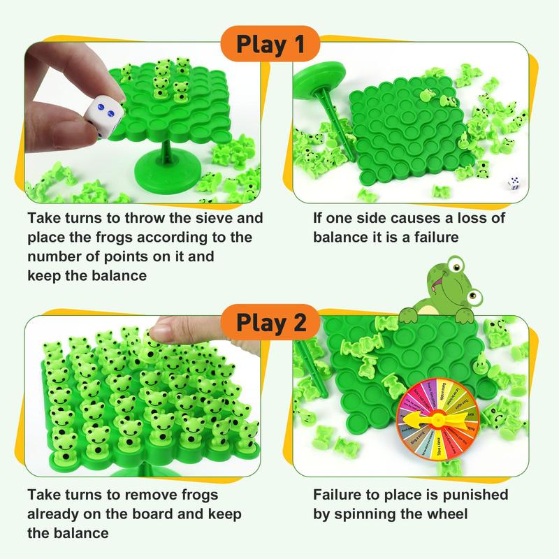 Frog Balance Game Toys,Two-Player Balance Game Tree Parent-Child Interactive Family Tabletop Puzzle Game Montessori Toy,Birthday Christmas Bulk Frogs Board Game for Kids Adults (Frog)