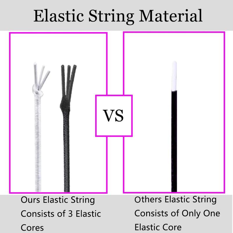 Stretchy String for Bracelets, 4 Rolls 1 mm Sturdy Elastic String Elastic Cord for Jewelry Making, Necklaces, Beading (2 Black+ 2 White)