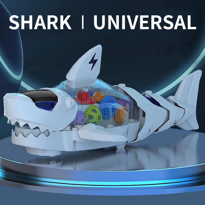 Electric Gear Shark Light Music Simulation Great White Shark Model Toy