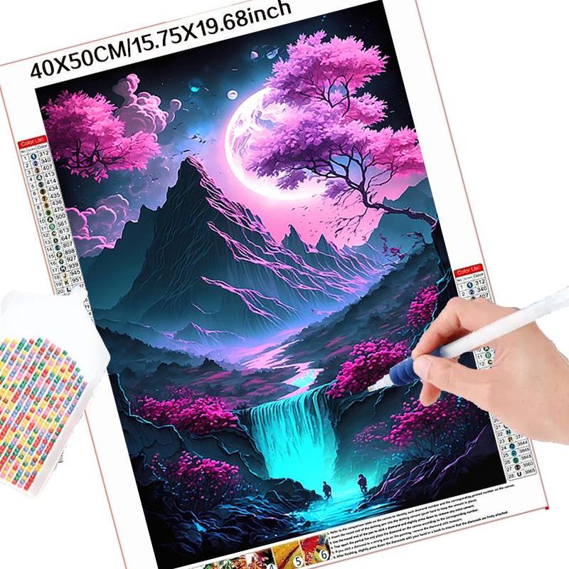 5D DIY Diamond Arts Colorful Painting Kit, 1 Set Landscape Pattern Diamond Arts Colorful Painting without Frame, DIY Diamond Decor Painting for Bedroom