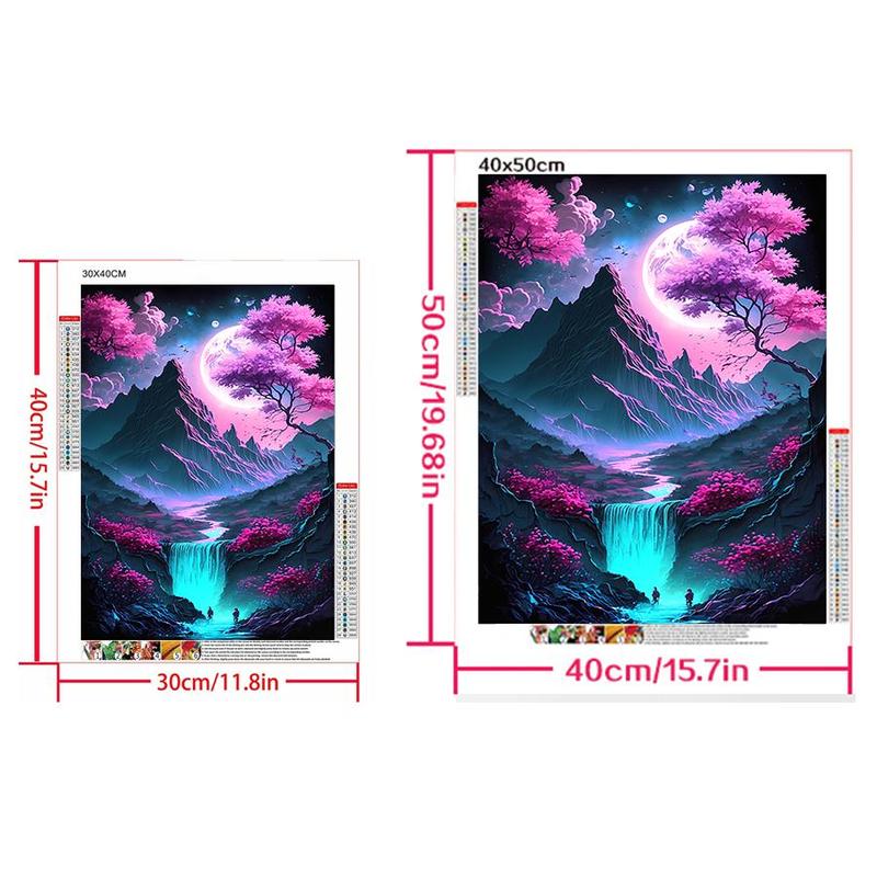 5D DIY Diamond Arts Colorful Painting Kit, 1 Set Landscape Pattern Diamond Arts Colorful Painting without Frame, DIY Diamond Decor Painting for Bedroom