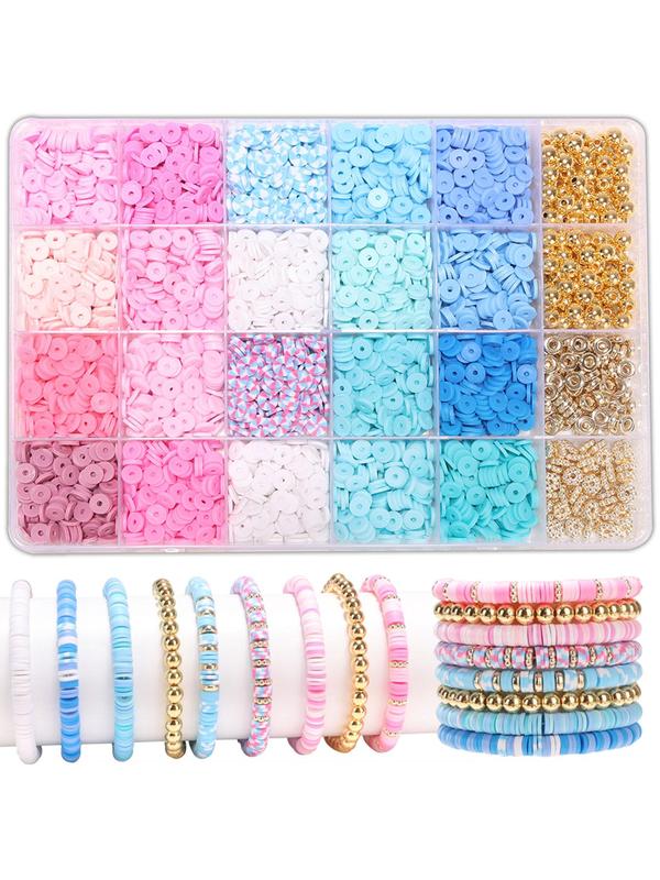 24 Grids Clay Beads Bracelet Making Kit, Friendship Bracelet Kit for Women, Fashion Accessories for Jewelry Making