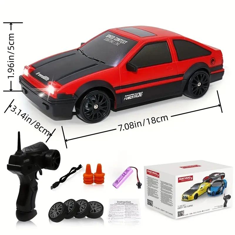 High-Speed Remote Control Racing Car with LED Lights, Drift Tires, USB Rechargeable Battery, 1:24 Scale Control Car Rc Drift Car rc car