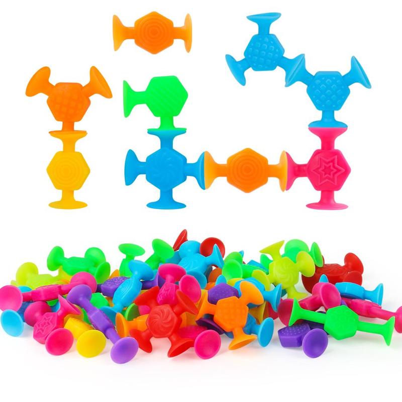 Colorful Silicone Suction Cup Toy (40pcs set), Creative Stress Relief Toy, Imagination Inspire Toy, Sensory Toy, Christmas Gift