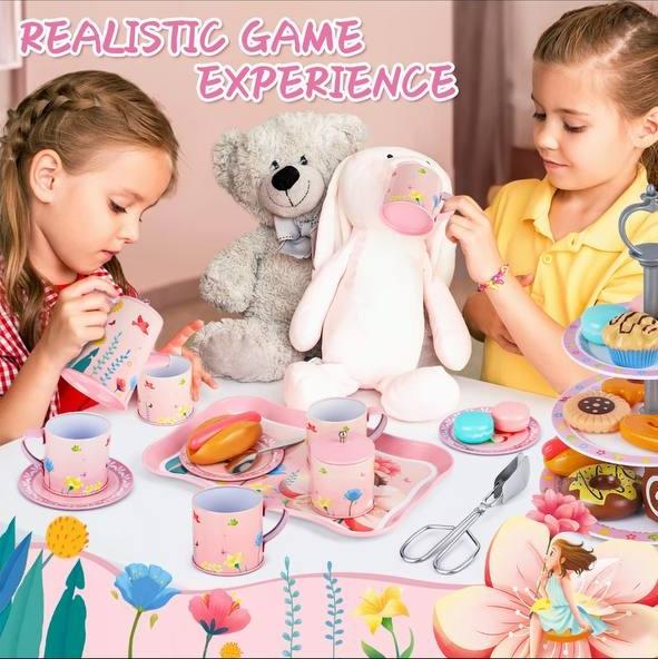 Children's afternoon tea set, birthday gift for 3,4,5,6,7,8 years old girls, toddler kitchen toys