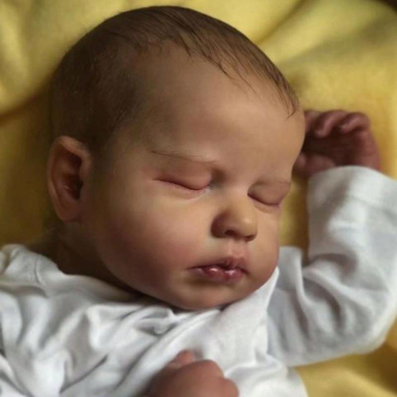 Realistic Reborn Baby Doll, 20 Inch Silicone Sleeping Boy Doll with 3D-Painted Skin and Vein Cloth Body