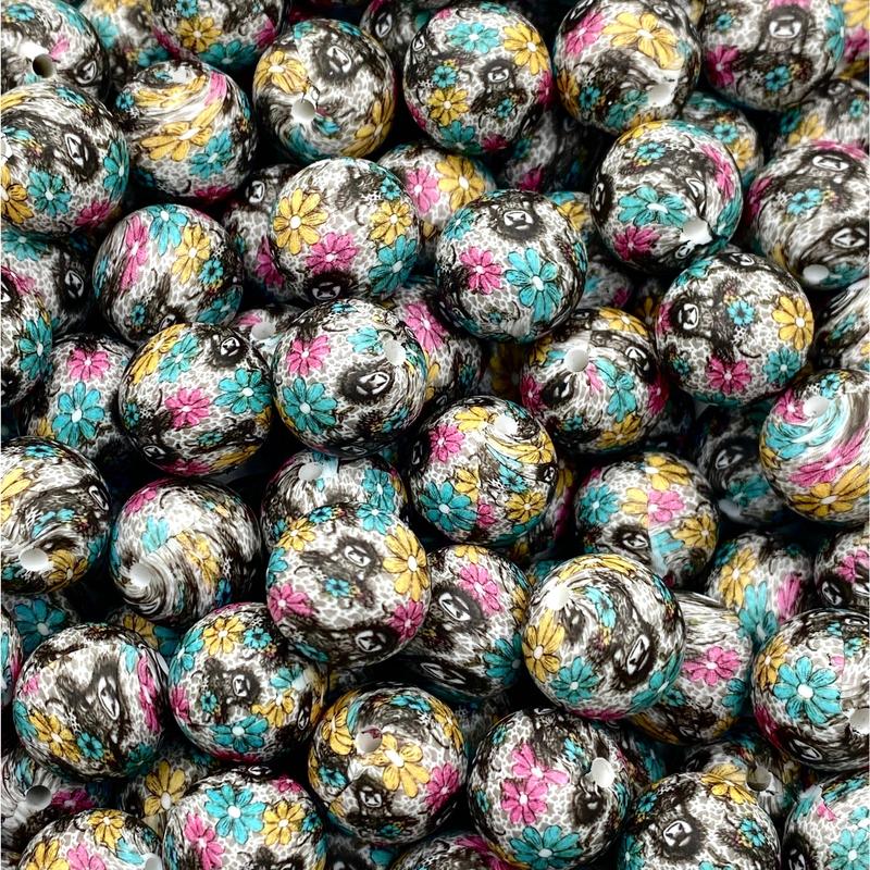 Look Deep Into Nature Printed Silicone Beads | Flower Beads | Sunflower Beads