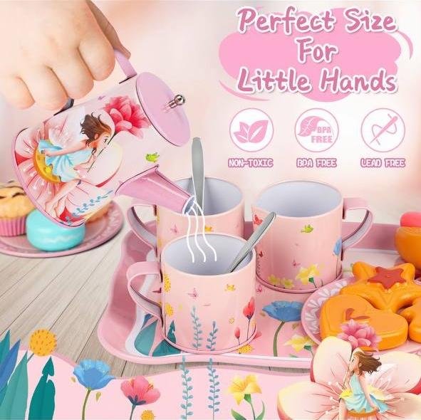 Children's afternoon tea set, birthday gift for 3,4,5,6,7,8 years old girls, toddler kitchen toys