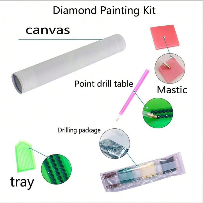 5D DIY Diamond Arts Colorful Painting Kit, 1 Set Landscape Pattern Diamond Arts Colorful Painting without Frame, DIY Diamond Decor Painting for Bedroom