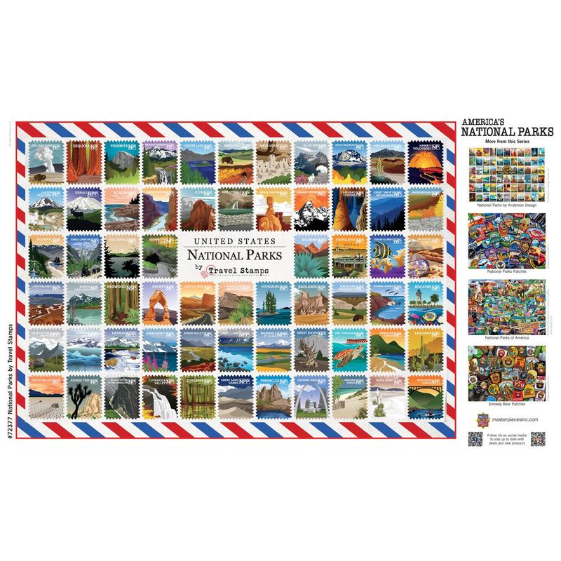 MasterPieces - National Parks Travel Stamps 1000 Piece Jigsaw Puzzle