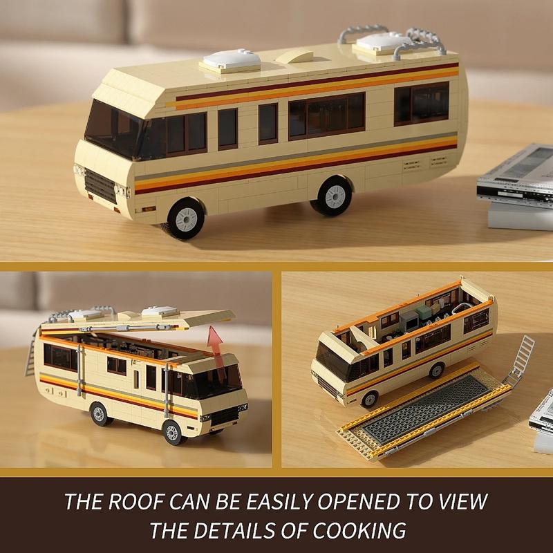 (432 pcs) Smaller Version Breaking RV Car Building Blocks Kit, Ideal Christmas & Halloween Gifts for Kids Aged 6-12, Offering Immersive Experience.