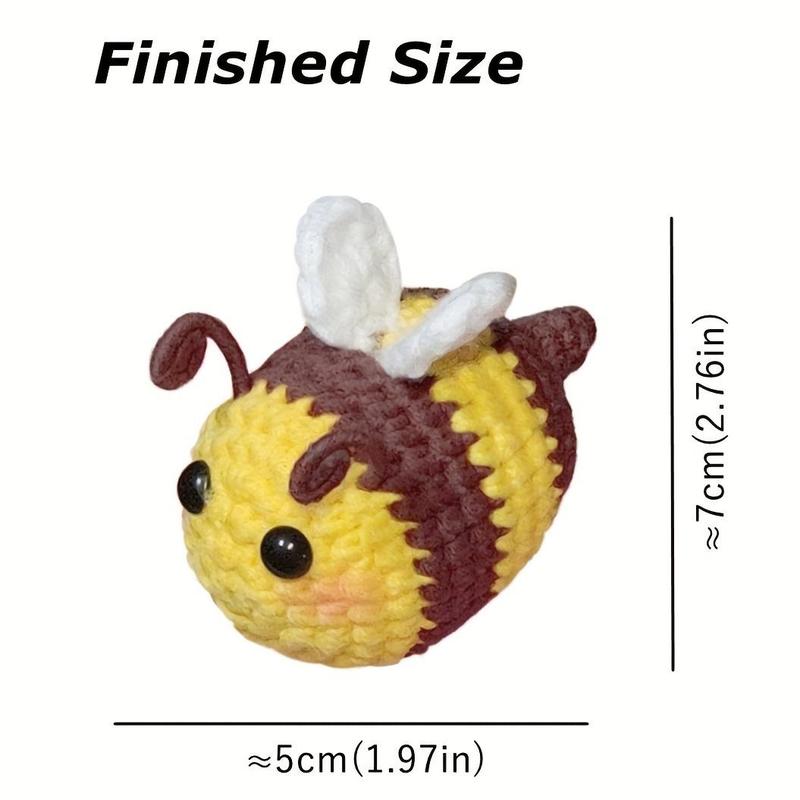 Bee Crochet Material Package, 1 Set Cute Crochet Stuffed Animal Kit, Crochet Animal Kit for Beginners Include Videos Tutorials, Yarn, Seam Markers, and Instructions