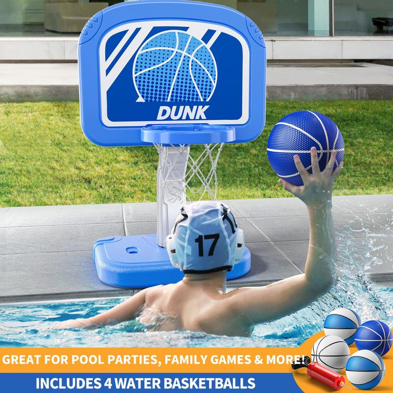 Basketball Hoop Indoor , Adjustable Poolside Hoops with 4 Balls and Pump, Indoor Outdoor Basketball Game, Christmas Birthday Gift