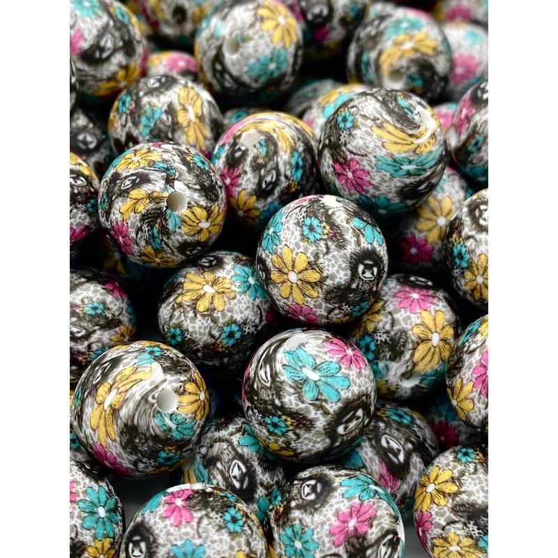 Look Deep Into Nature Printed Silicone Beads | Flower Beads | Sunflower Beads