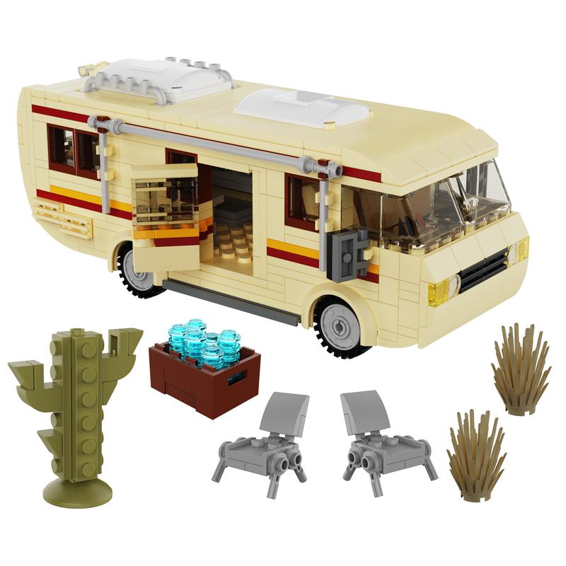 (432 pcs) Smaller Version Breaking RV Car Building Blocks Kit, Ideal Christmas & Halloween Gifts for Kids Aged 6-12, Offering Immersive Experience.