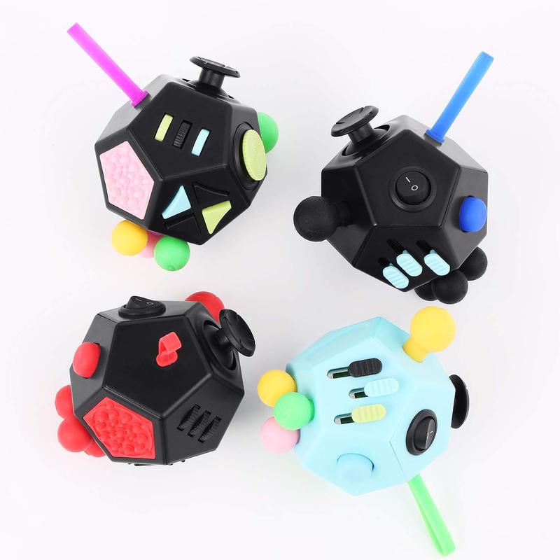 Fidget Dodecagon –12-Side Fidget Toys Cube Relieves Stress and Anxiety Anti Depression Cube for Children and Adults ( Blue Sky)