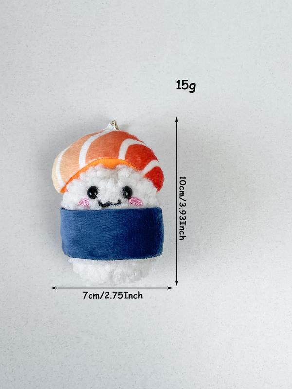 Cute Sushi Design Plush Toy Pendant, Cartoon Simulation Food Plush Stuffed Doll for Bag Decoration, Kawaii Bag Charm, Room Decoration Accessories, Small Gift