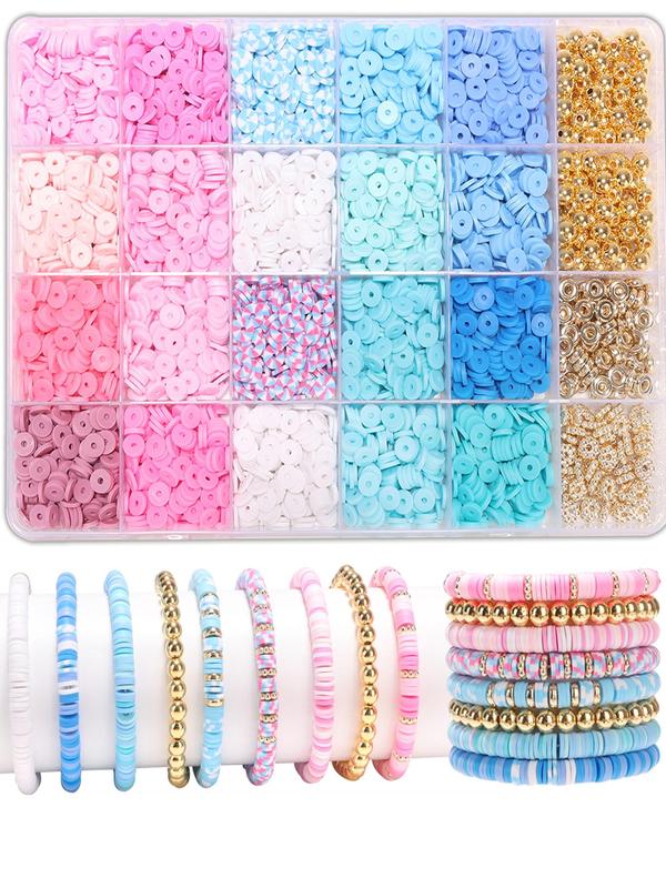 24 Grids Clay Beads Bracelet Making Kit, Friendship Bracelet Kit for Women, Fashion Accessories for Jewelry Making