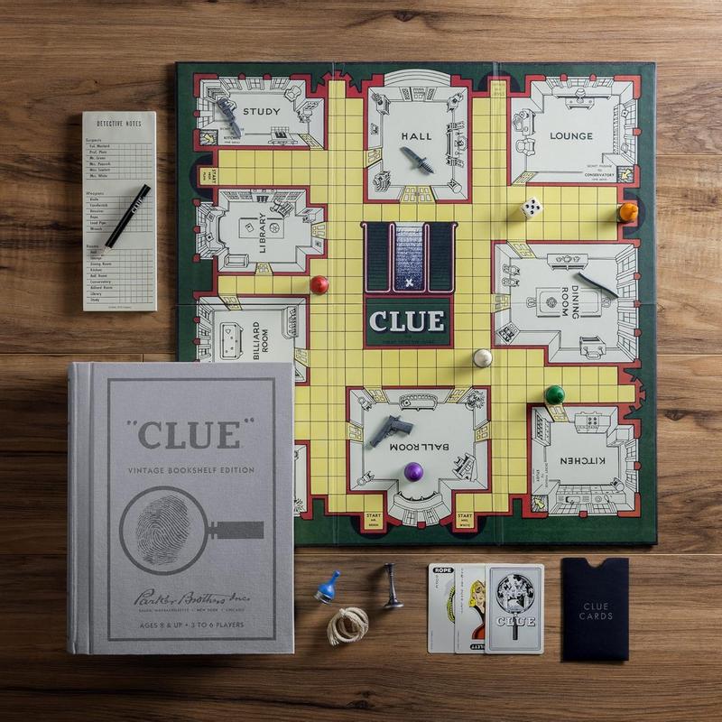 Scrabble, Monopoly, and Clue Vintage Board  Bookshelf Collection