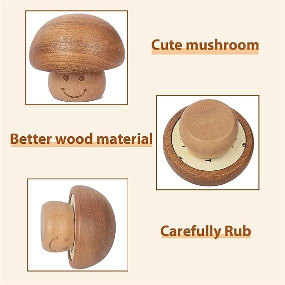 Mushroom Shape Solid Wooden Music Box, Clockwork Music Box, Best Gift for friends Singing Music Gift Box