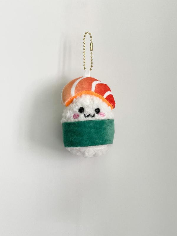 Cute Sushi Design Plush Toy Pendant, Cartoon Simulation Food Plush Stuffed Doll for Bag Decoration, Kawaii Bag Charm, Room Decoration Accessories, Small Gift