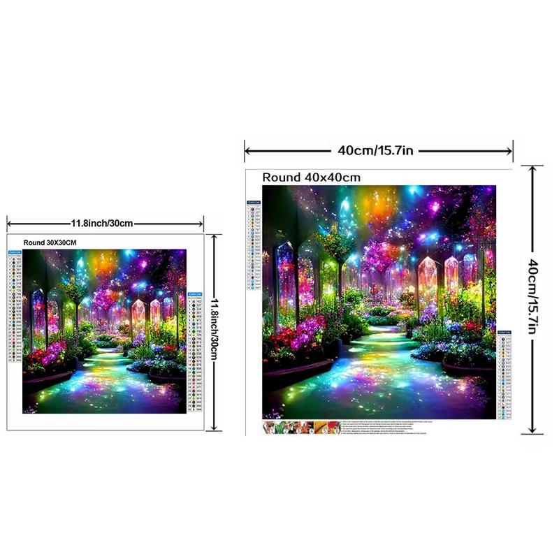 5D DIY Diamond Art Colorful Painting Kit, 1 Set Dreamy Flower Scenery Pattern DIY Diamond Art Colorful Painting without Frame, Handmade Art Crafts for Home Decor, Christmas Gift