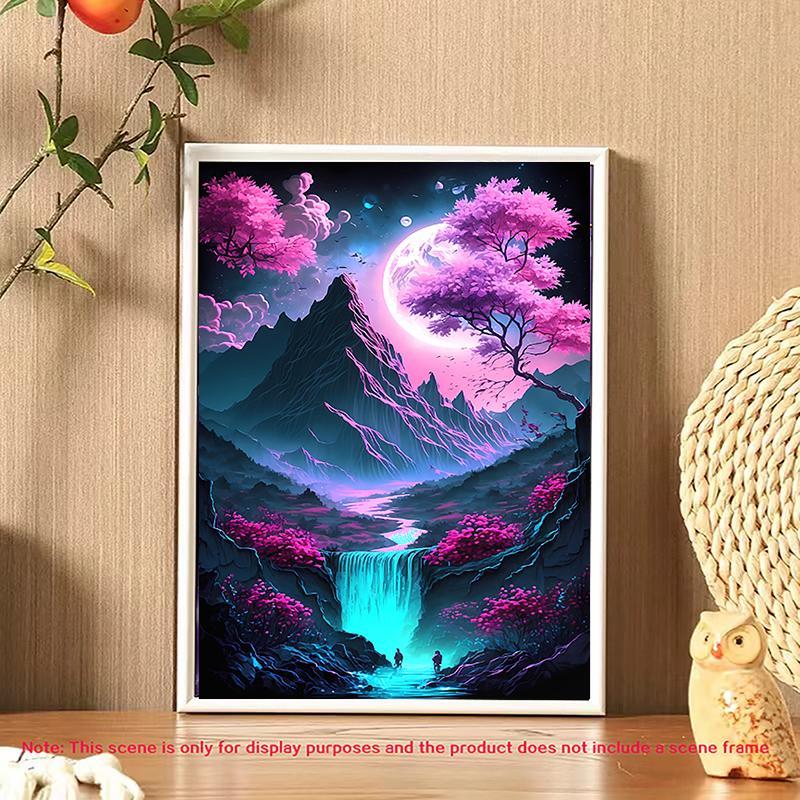 5D DIY Diamond Arts Colorful Painting Kit, 1 Set Landscape Pattern Diamond Arts Colorful Painting without Frame, DIY Diamond Decor Painting for Bedroom